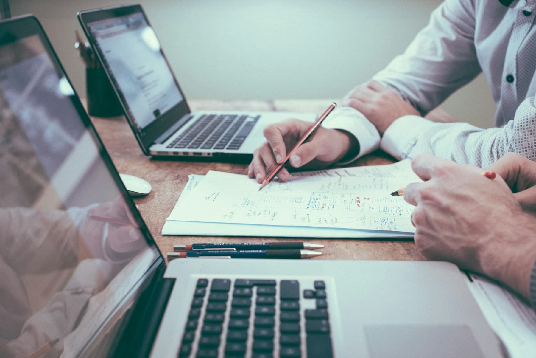 Purchase documents on a desk